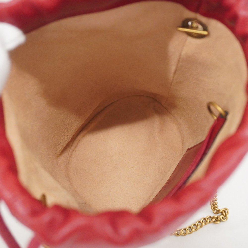 Gucci GG Marmont Shoulder Bag 575163 0416 Leather Red Women's - Picture 4 of 9